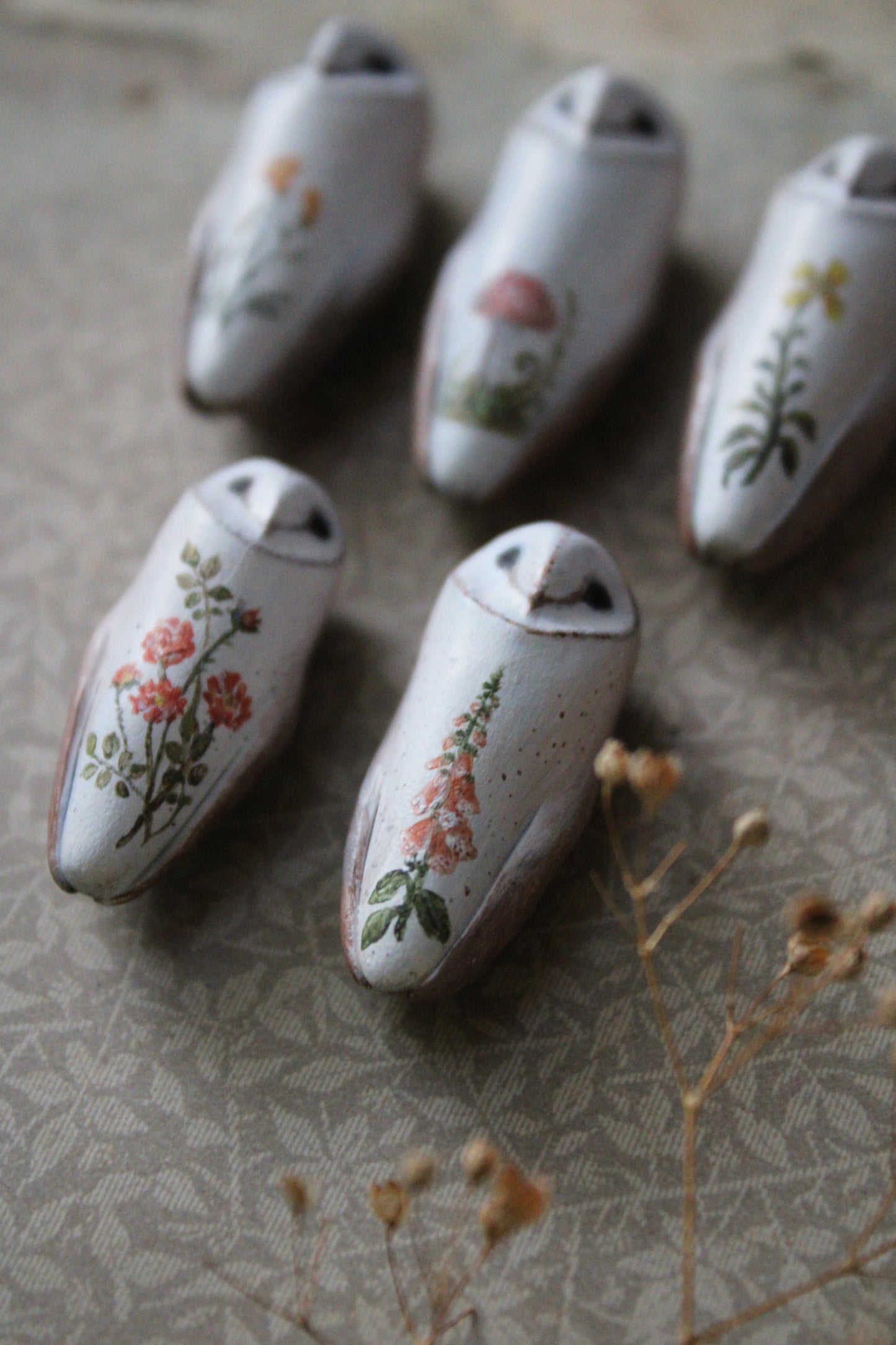 Botanical and Fungi Barn Owl Necklaces
