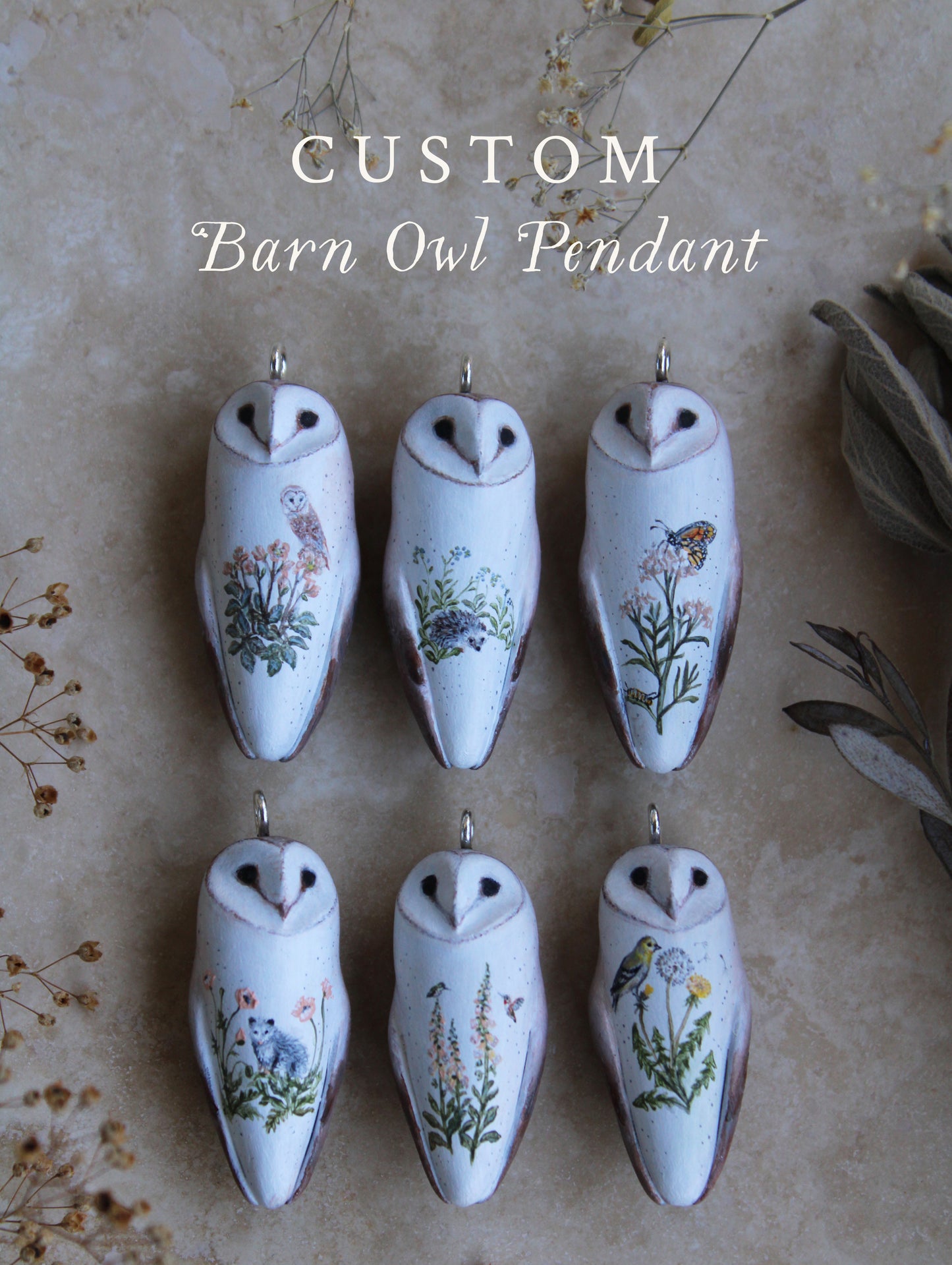 Custom Barn Owl Necklace | Commission Slots