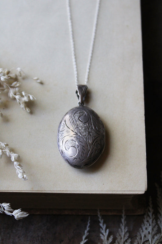 Snowy Owl & Snowdrops | Vintage Locket