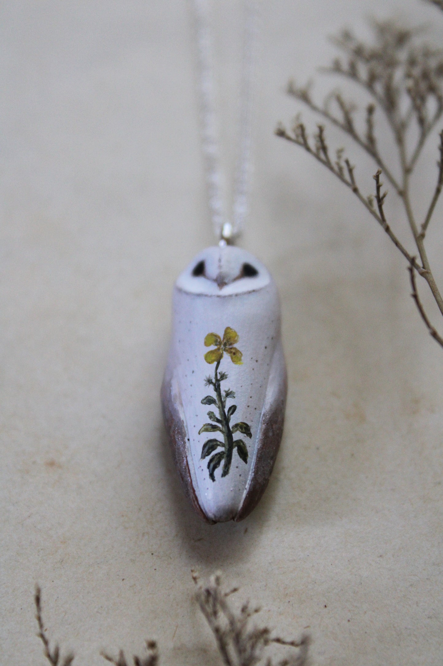 Botanical and Fungi Barn Owl Necklaces