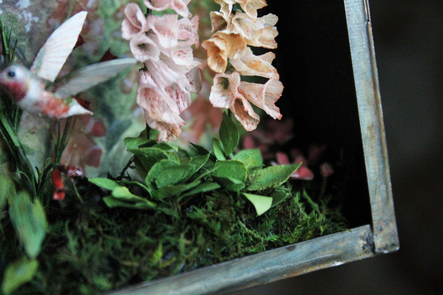 A Garden for the Hummingbirds | Glass Shadowbox Sculpture