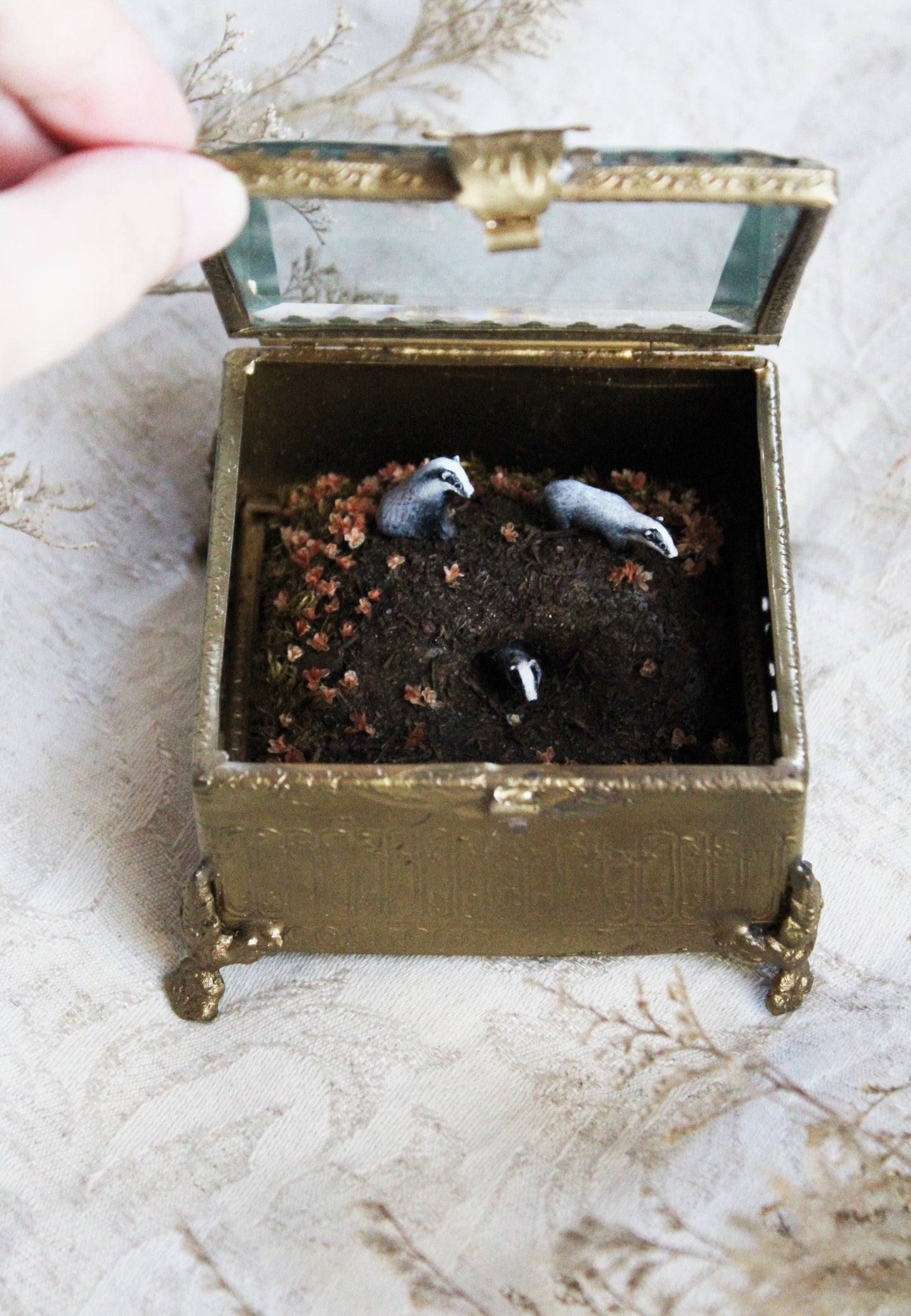 A Home Under the Blossom Tree | Glass Shadowbox Sculpture