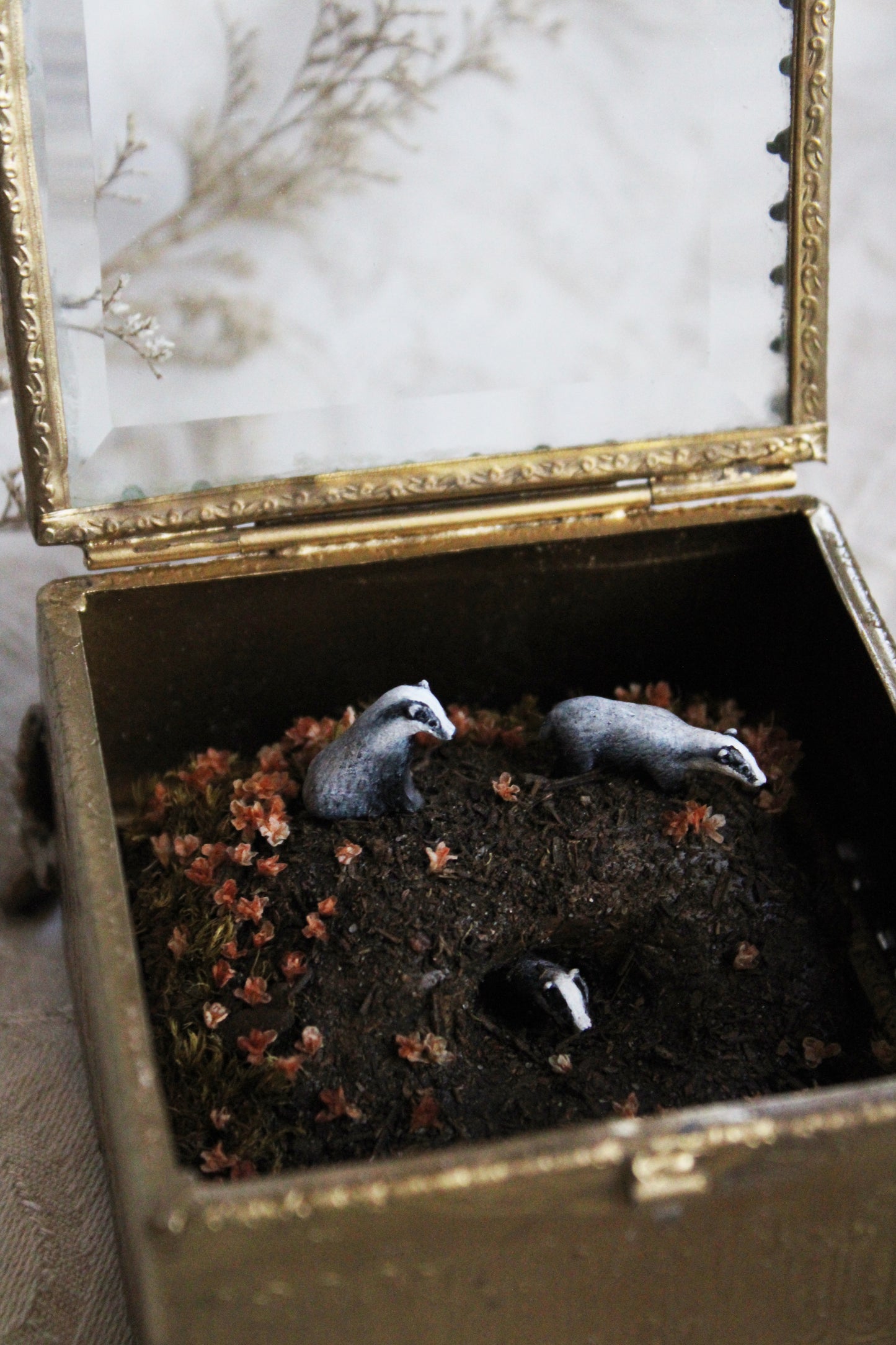A Home Under the Blossom Tree | Glass Shadowbox Sculpture