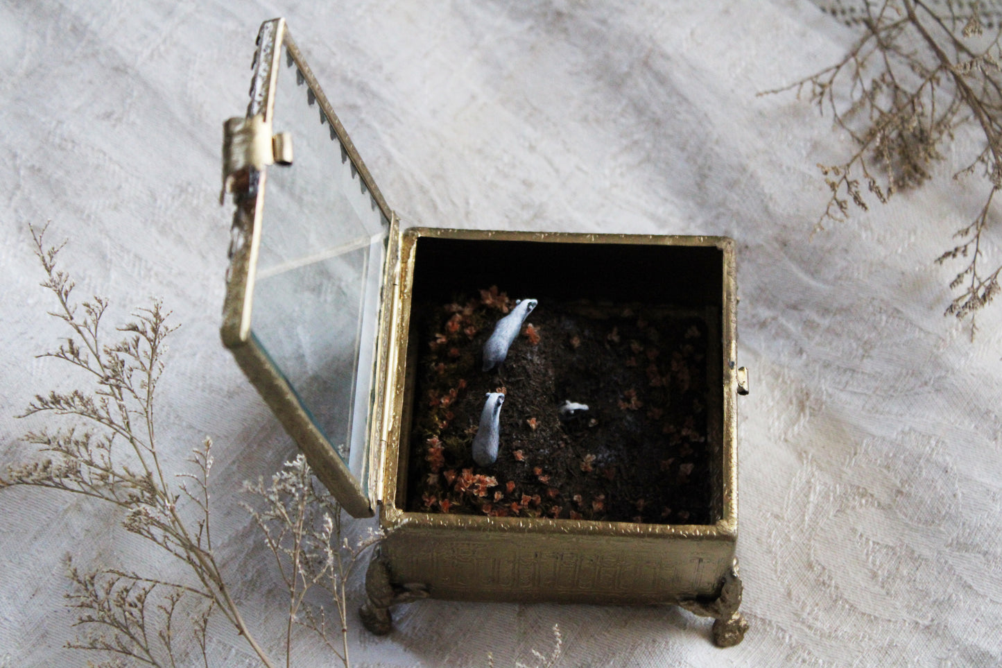 A Home Under the Blossom Tree | Glass Shadowbox Sculpture