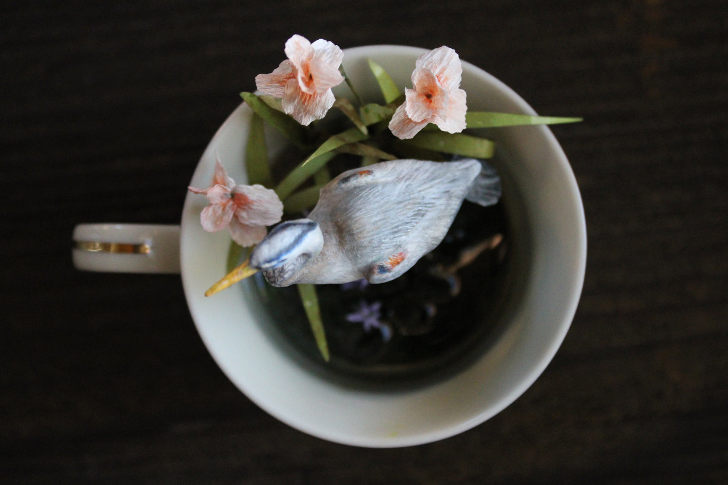 A Sip of Stillness | Heron Teacup Sculpture