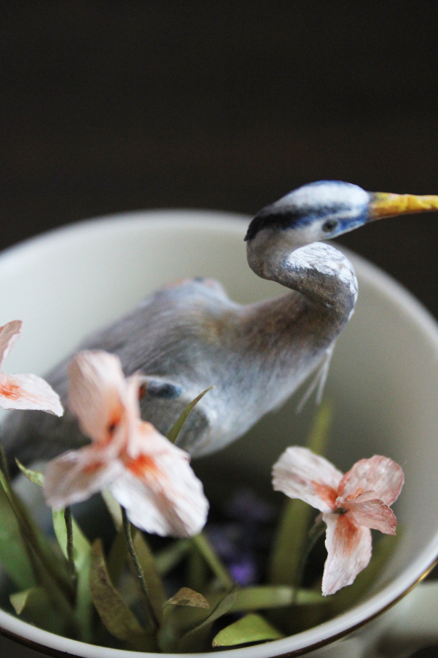 A Sip of Stillness | Heron Teacup Sculpture