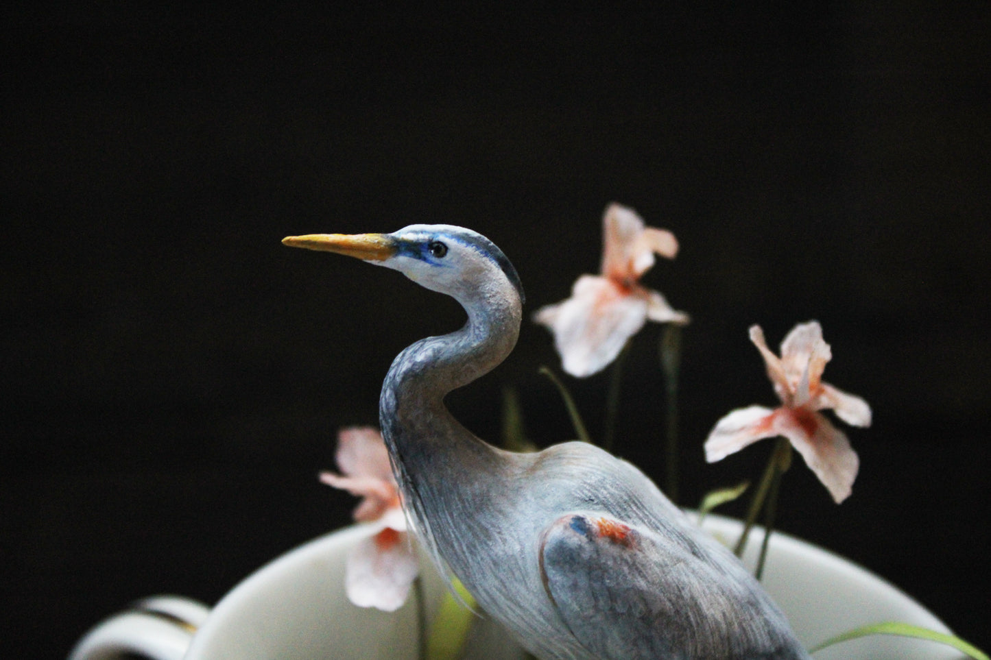 A Sip of Stillness | Heron Teacup Sculpture