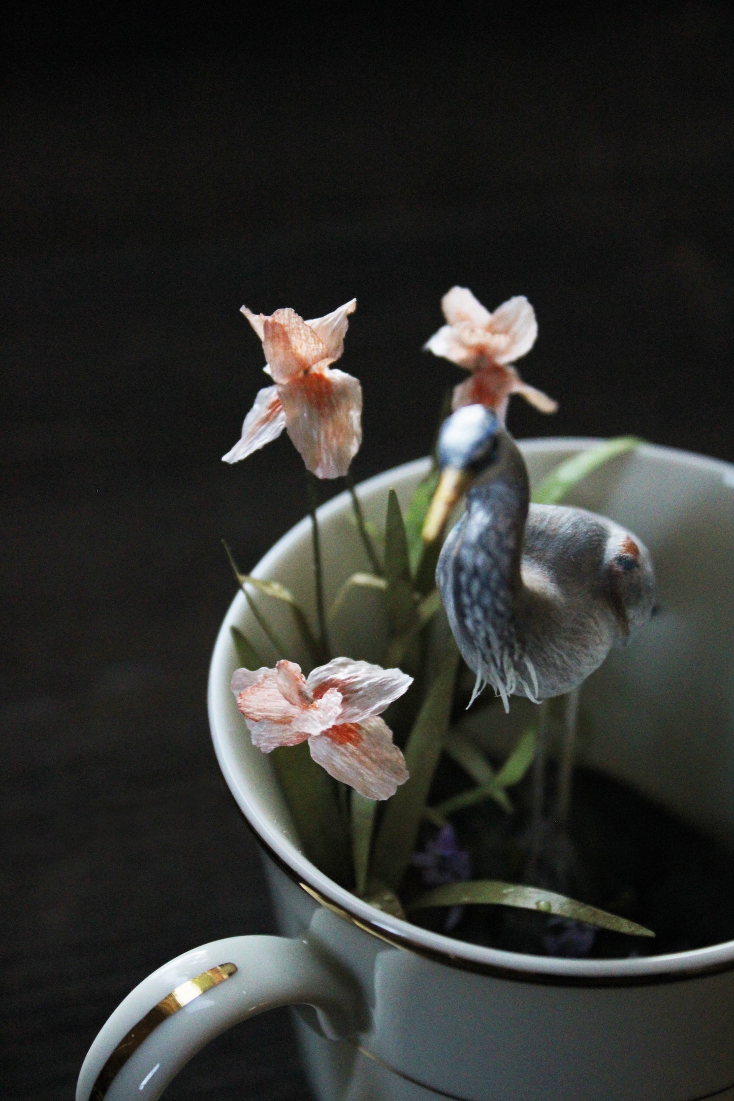 A Sip of Stillness | Heron Teacup Sculpture