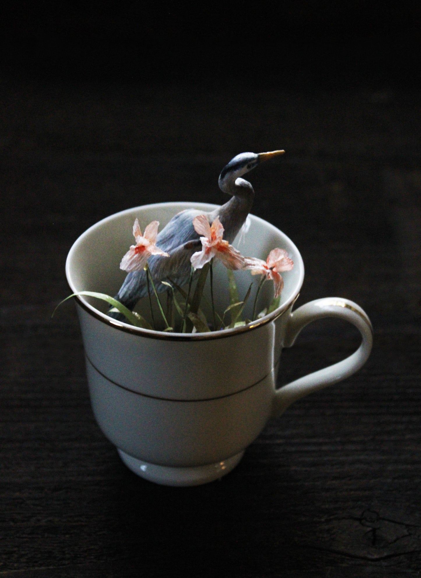 A Sip of Stillness | Heron Teacup Sculpture