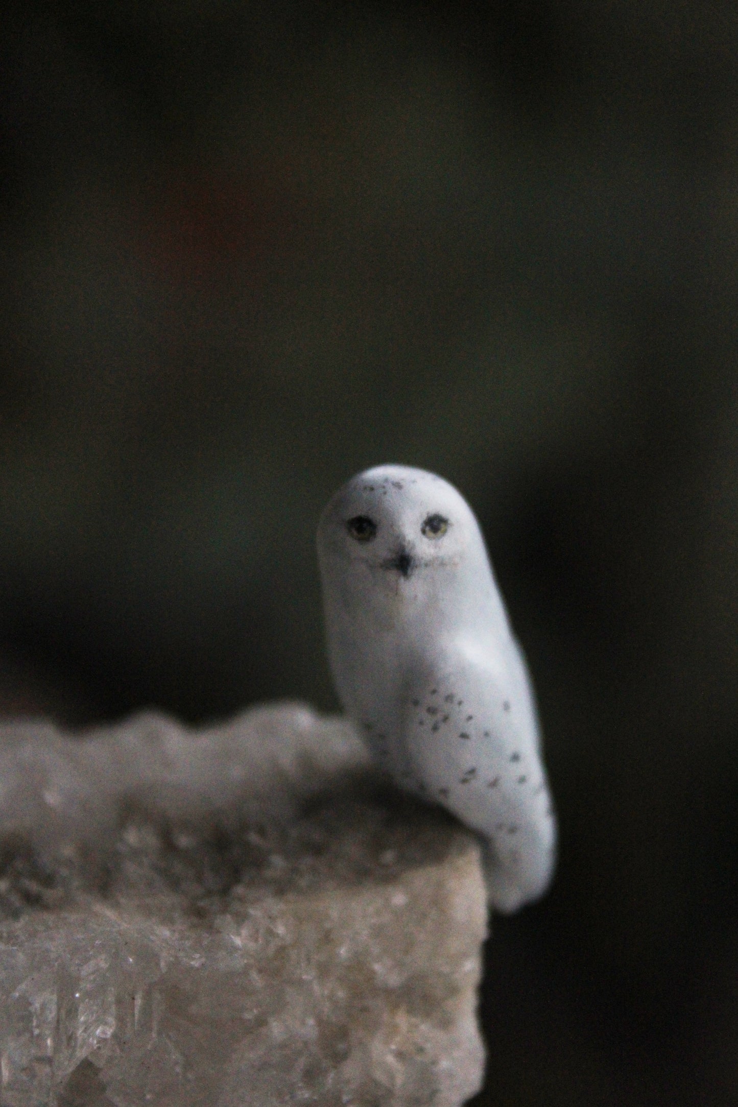 Snowy Owls & Snowdrops | Crystal Sculpture