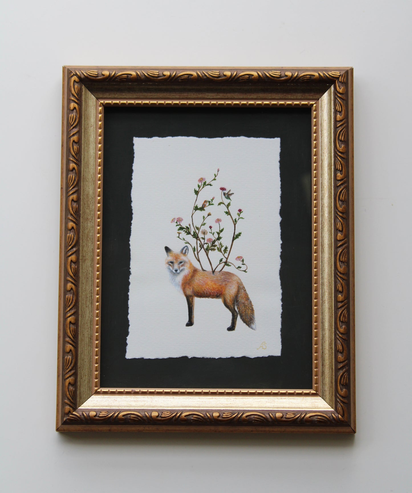 Flora & Foxes | Framed Original Painting