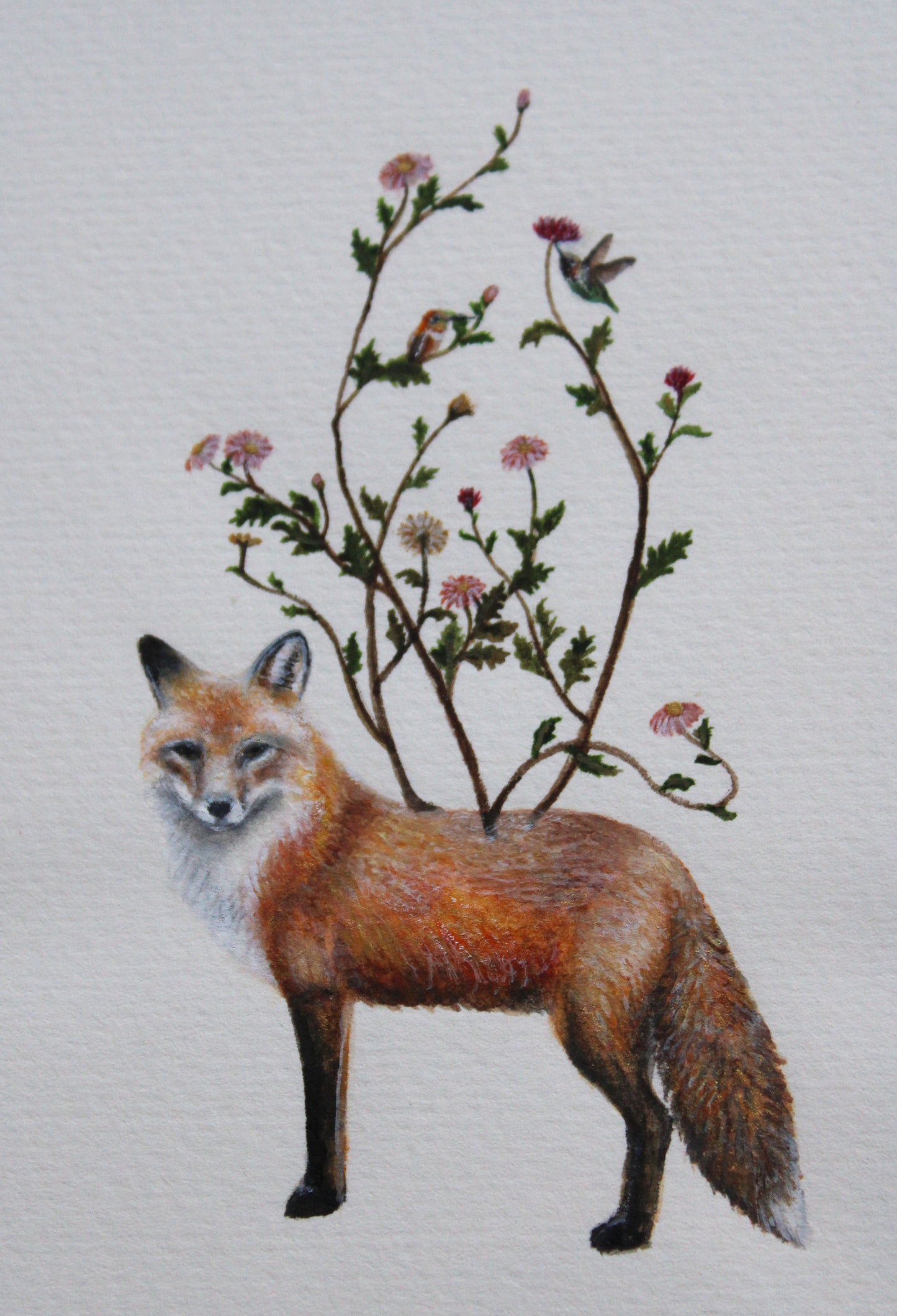 Flora & Foxes | Framed Original Painting