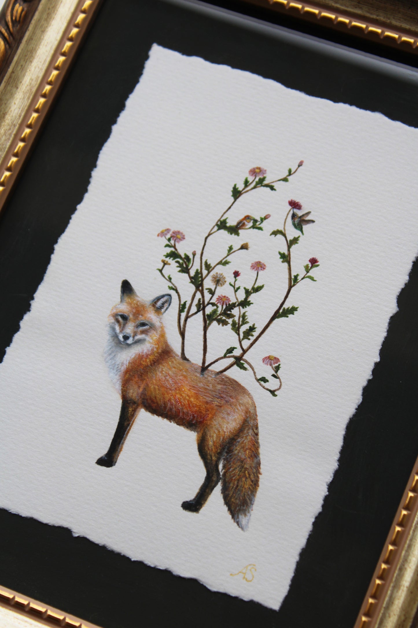Flora & Foxes | Framed Original Painting