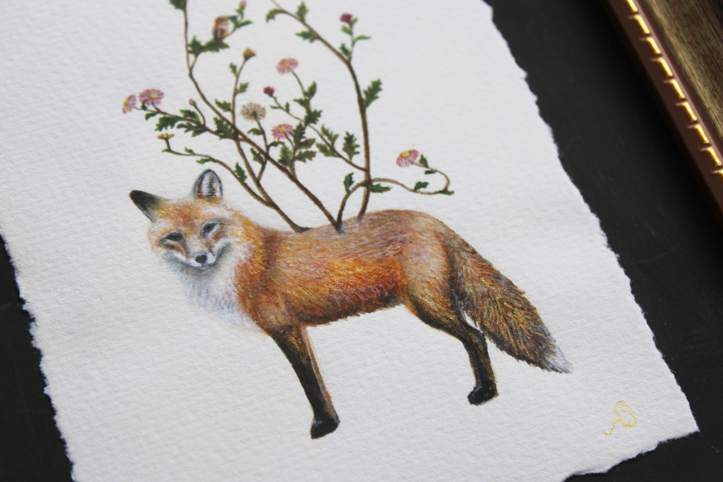 Flora & Foxes | Framed Original Painting