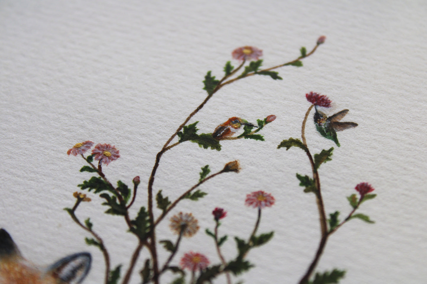 Flora & Foxes | Framed Original Painting