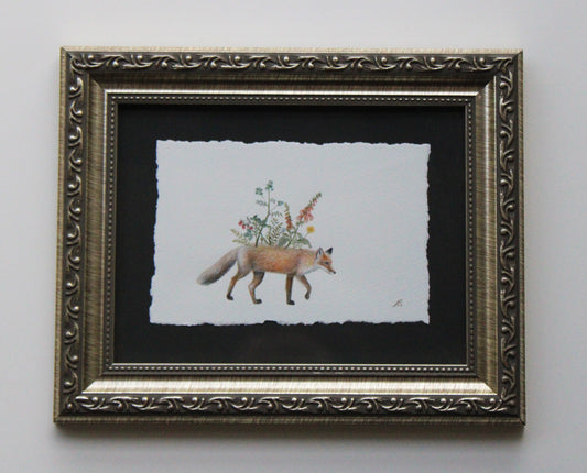 Flora & Foxes II | Framed Original Painting