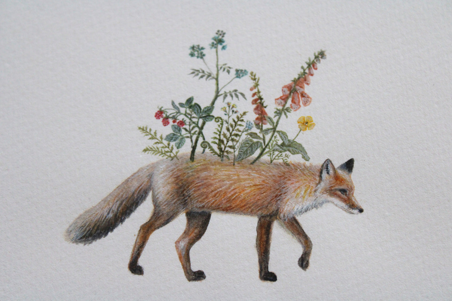 Flora & Foxes II | Framed Original Painting