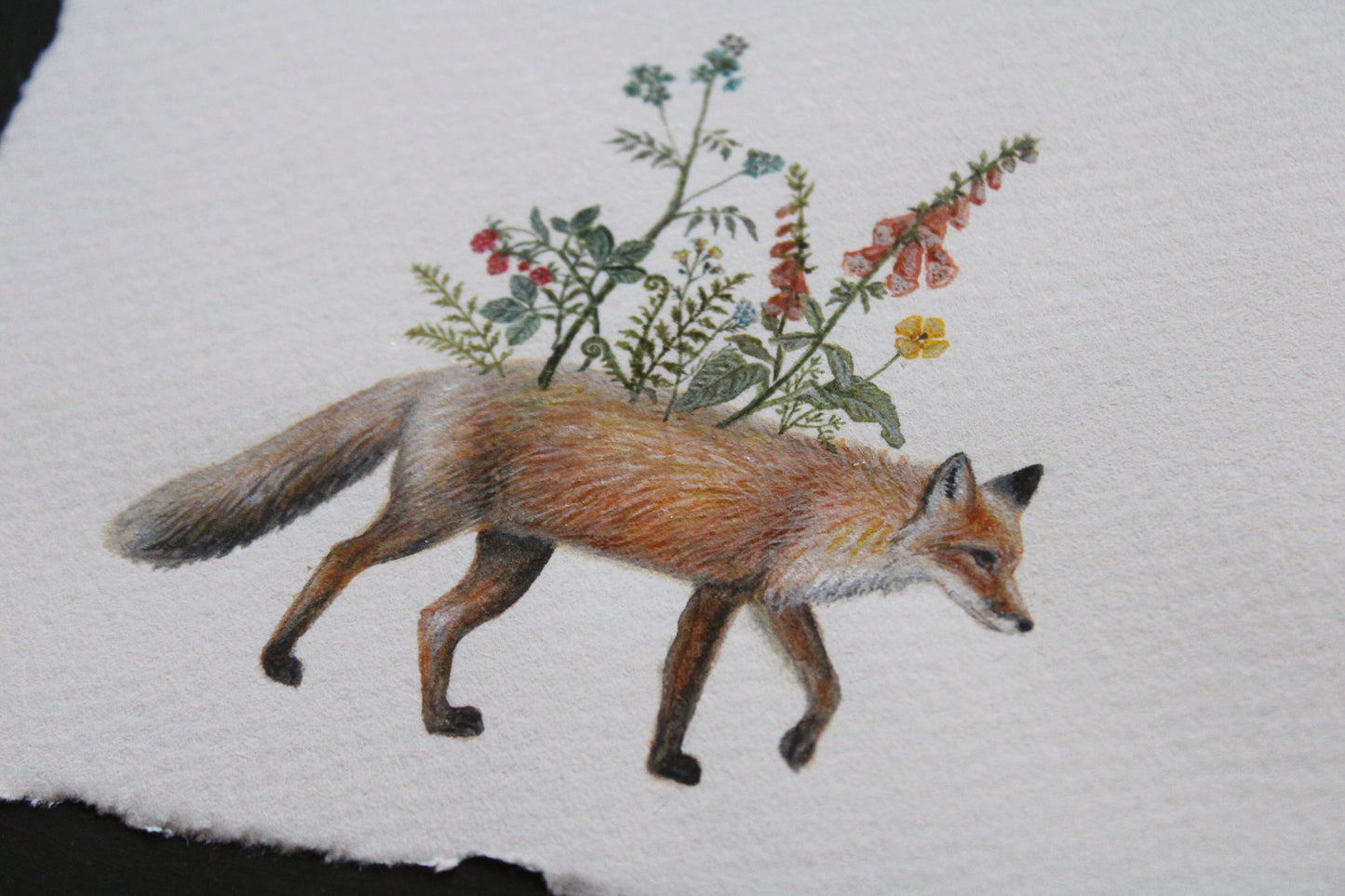 Flora & Foxes II | Framed Original Painting