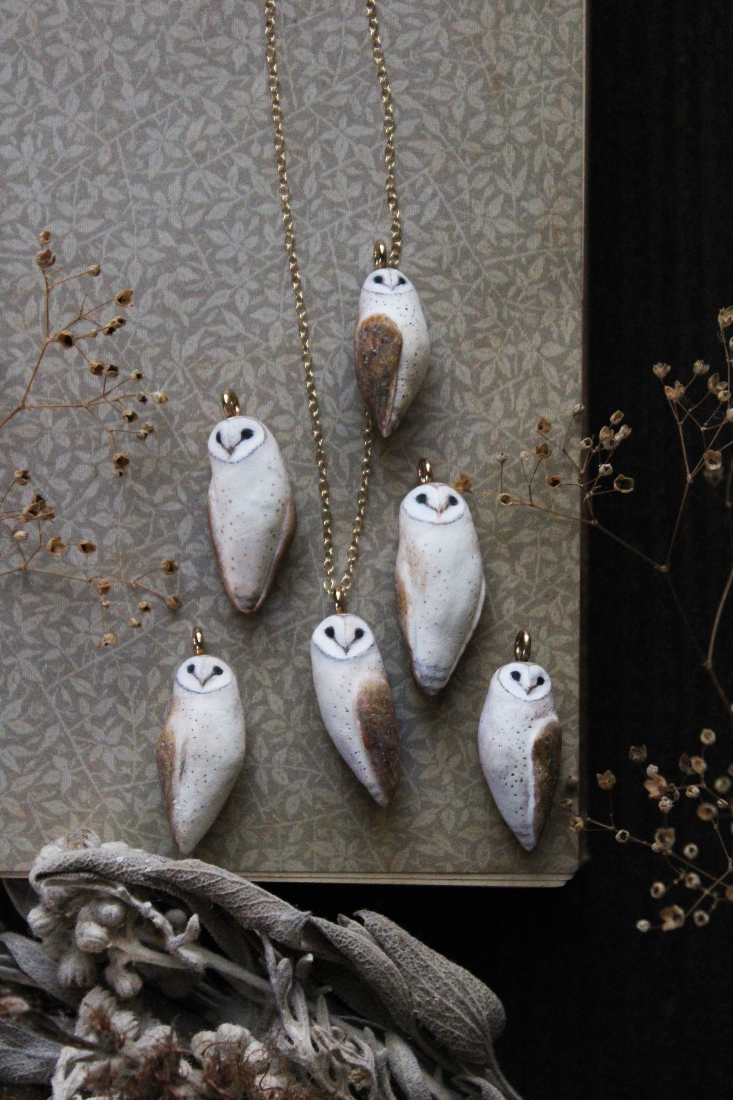 Golden Barn Owl Necklace