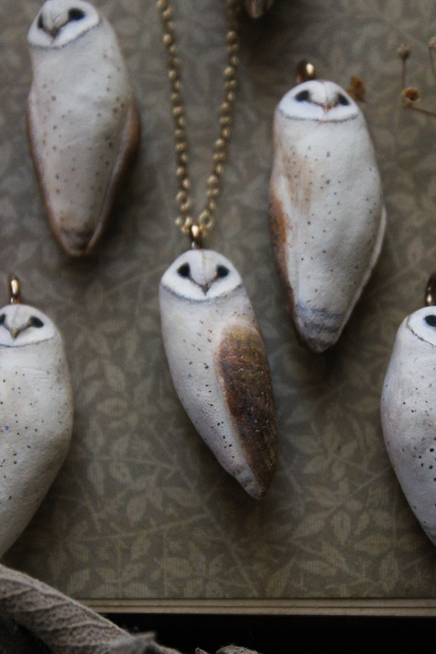 Golden Barn Owl Necklace
