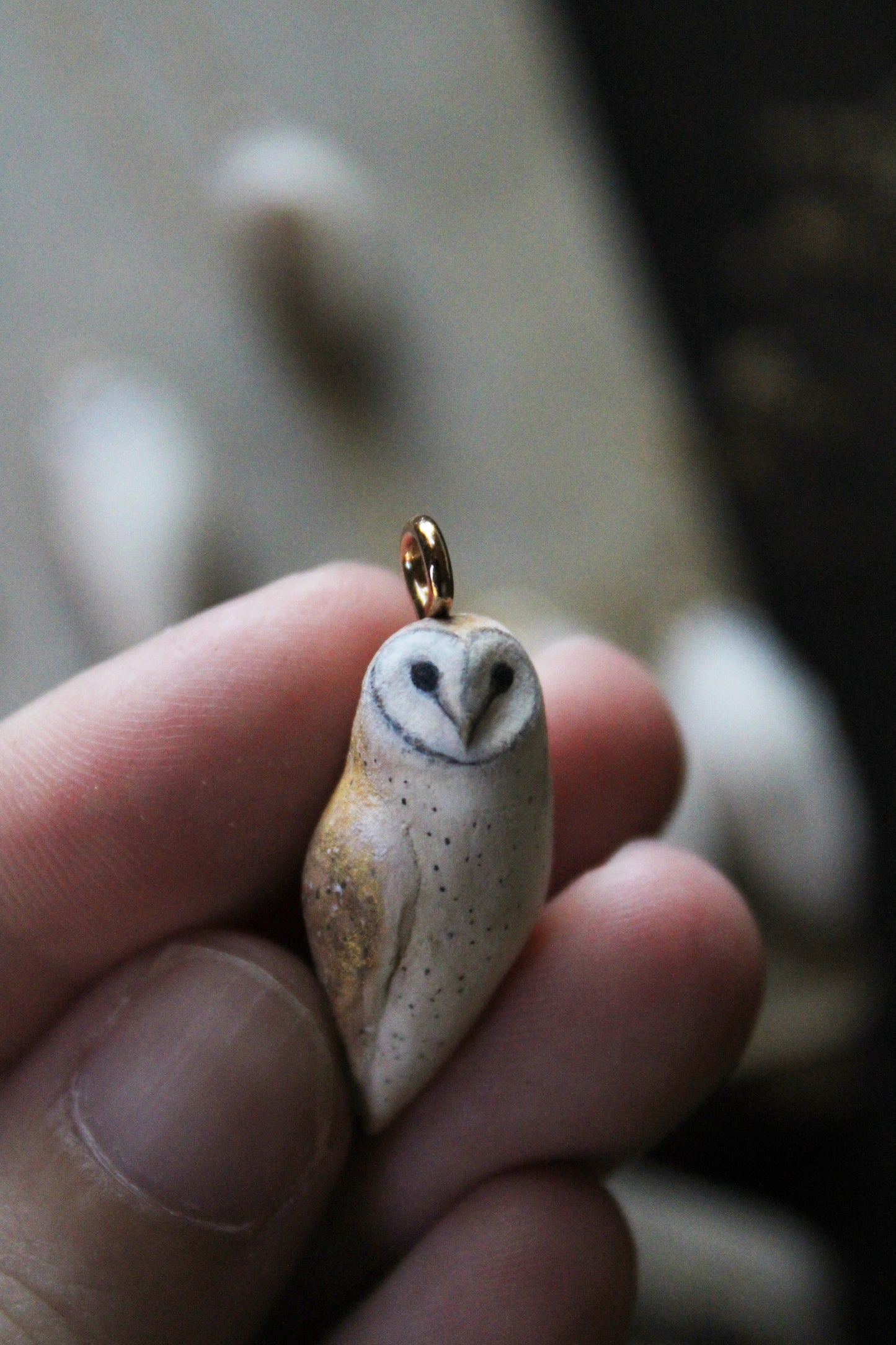 Golden Barn Owl Necklace