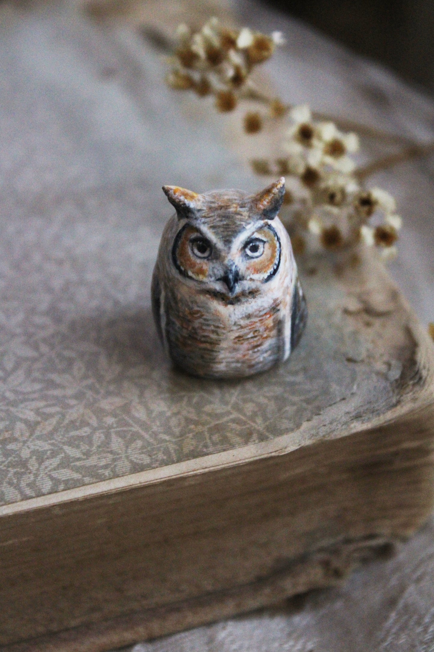 Great Horned Owl Totem | Figurine