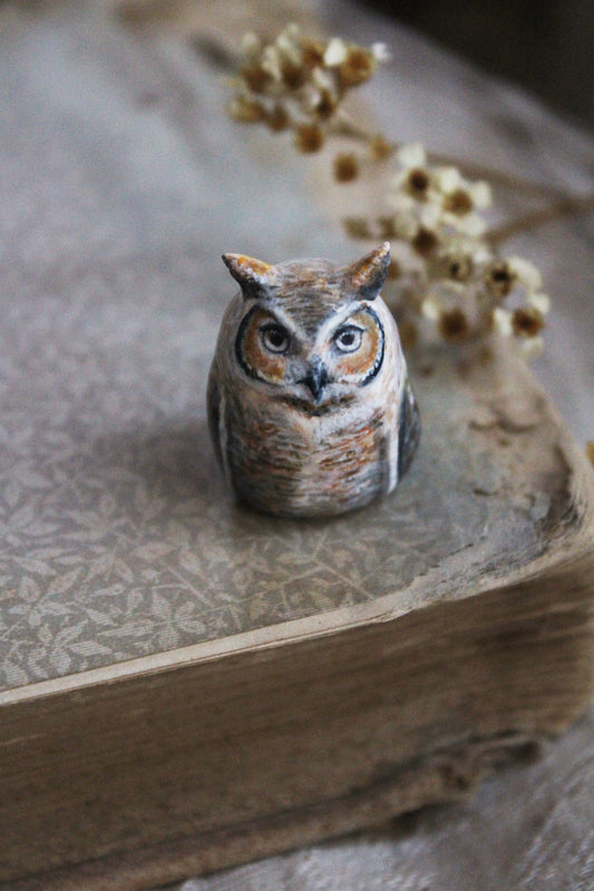 Great Horned Owl Totem | Figurine