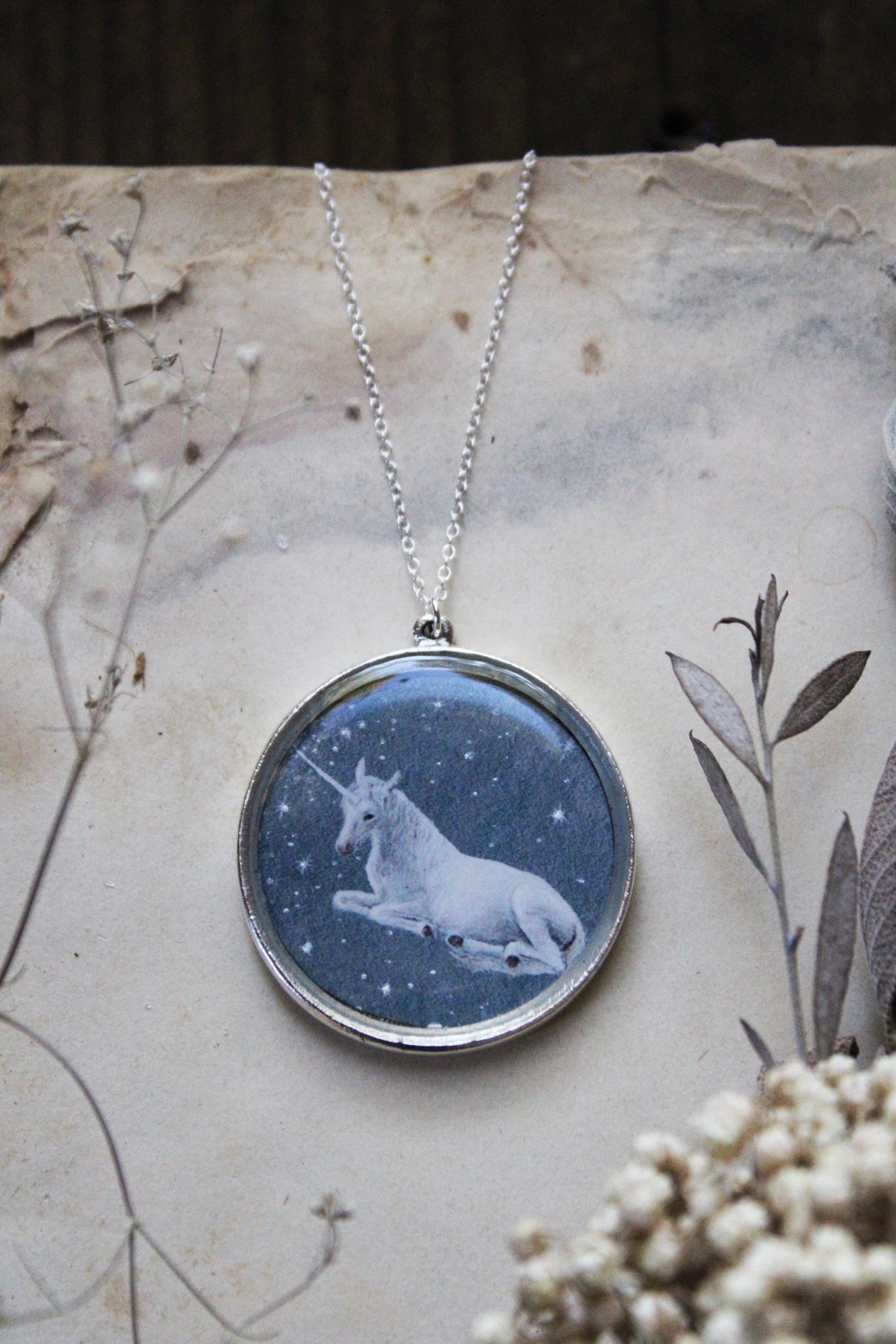 The White Unicorn Necklace