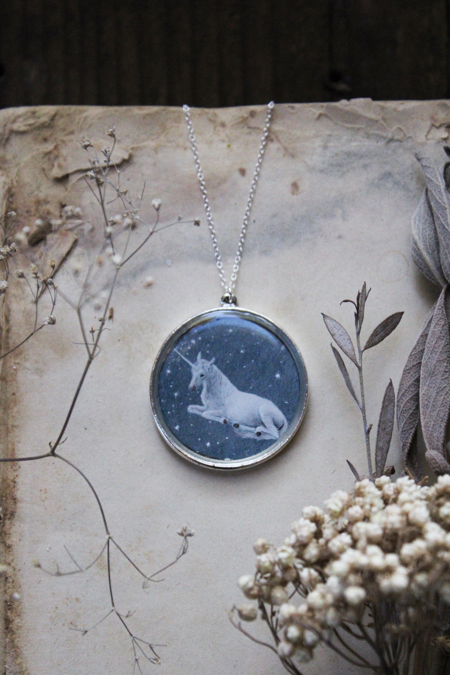 The White Unicorn Necklace