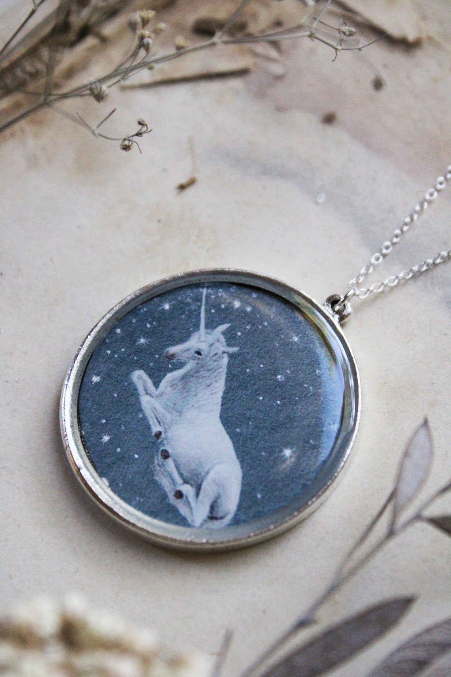 The White Unicorn Necklace