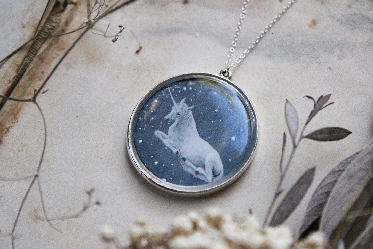 The White Unicorn Necklace