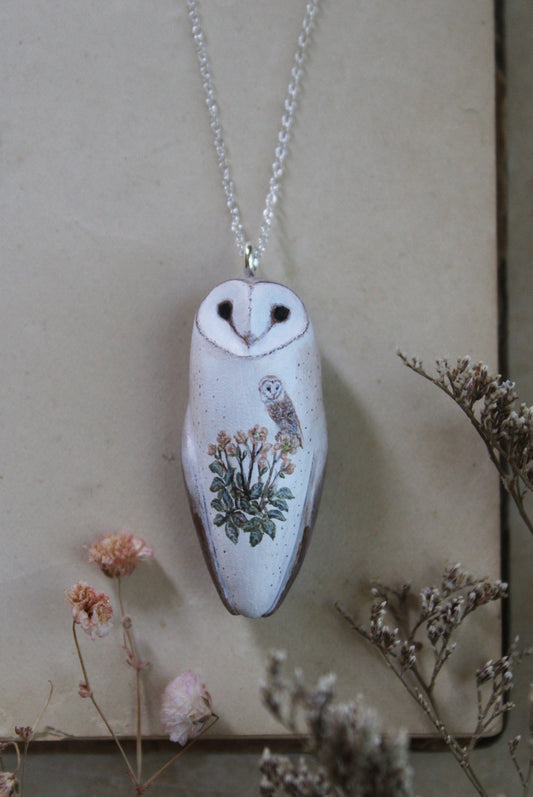 Hellebore Barn Owl Necklace