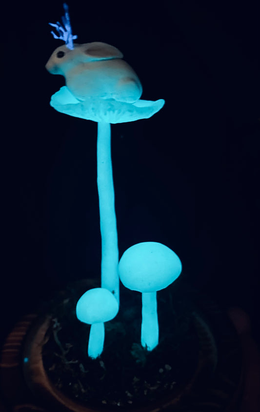 The Mushroom Jackalope | Glass Domed Sculpture