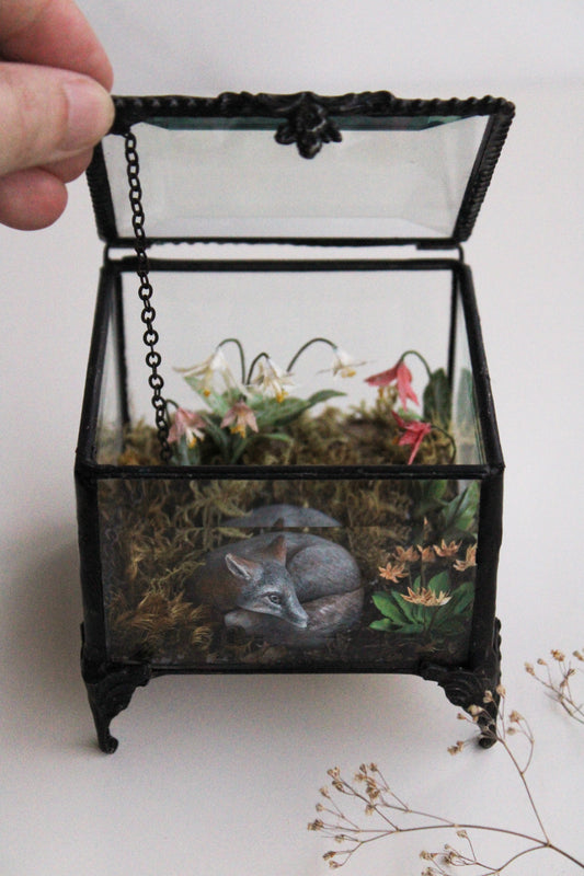 Slowing Down in the Meadowland | Glass Shadowbox Sculpture