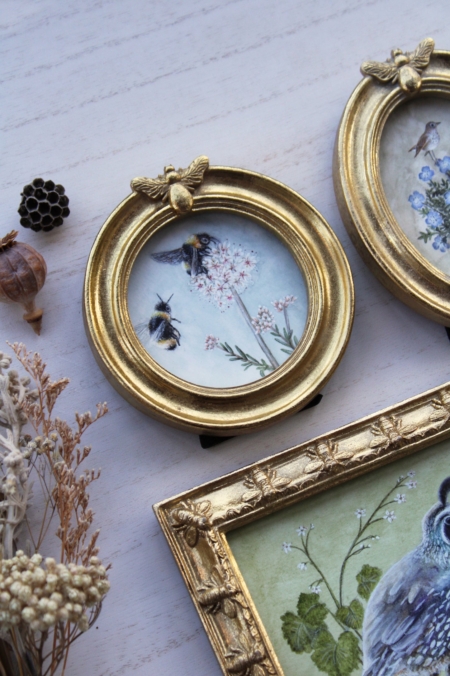 Wild Buckwheat & California Bumblebees | Original Watercolor Painting