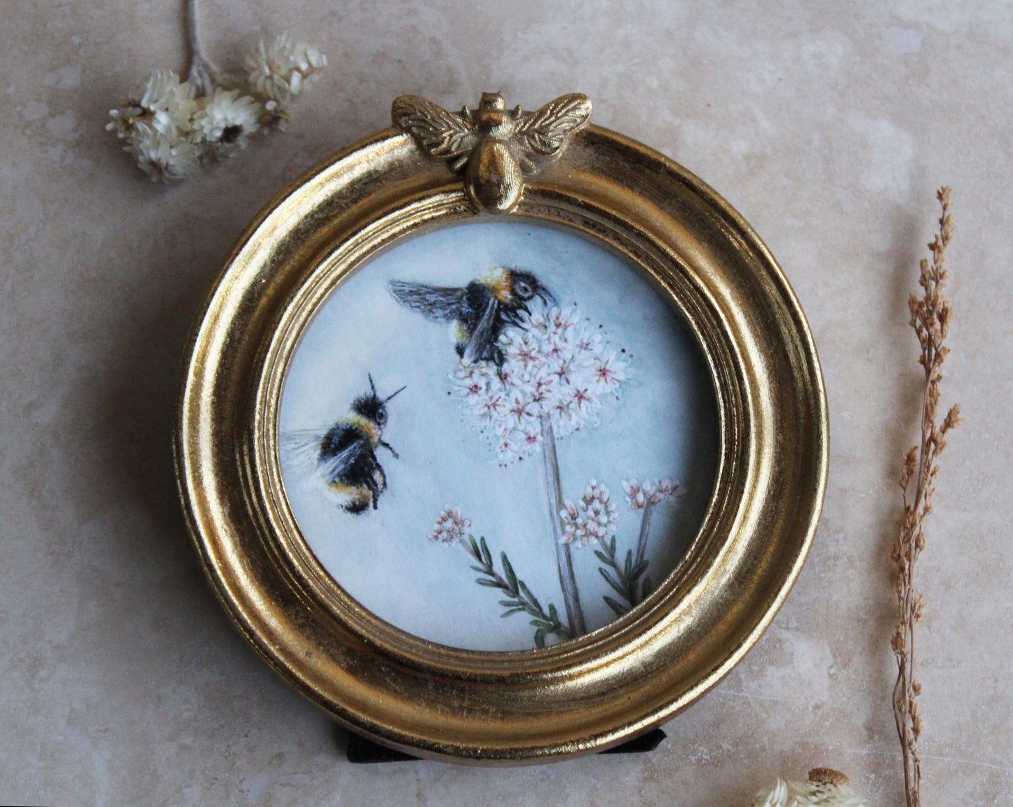 Wild Buckwheat & California Bumblebees | Original Watercolor Painting