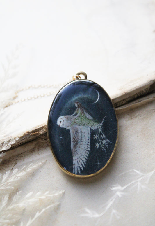 The Finding & Spreading of the Star Flowers | Faerie & Barn Owl Necklace