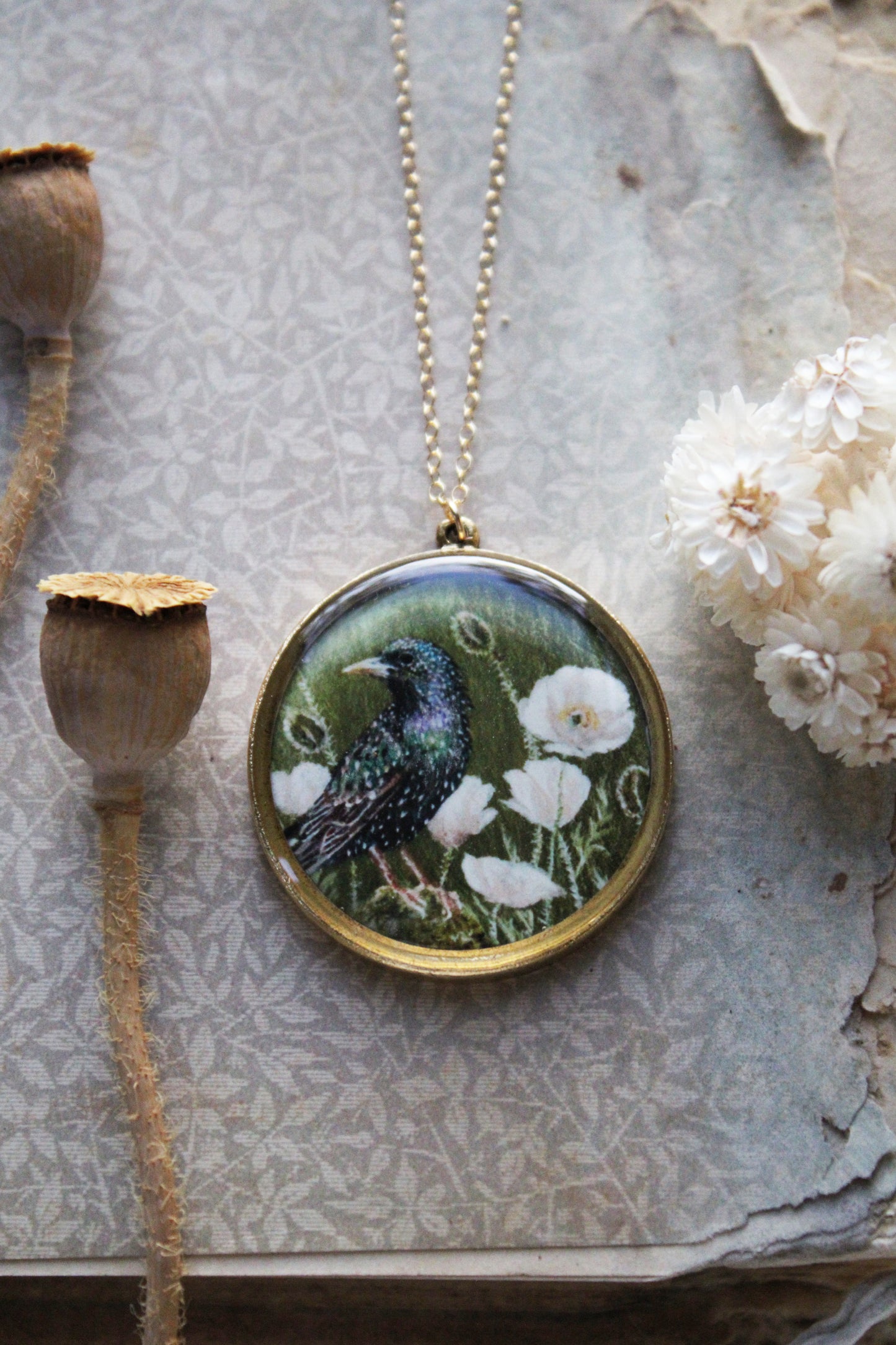 Nesting in the Poppies | Starling Necklace