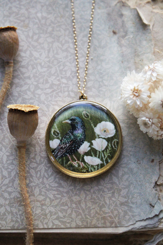 Nesting in the Poppies | Starling Necklace