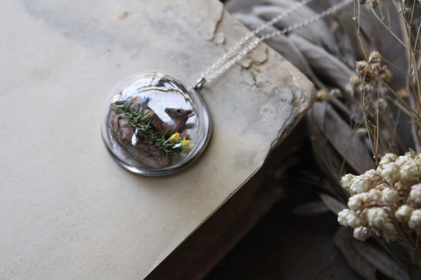Fawn & Crocuses | Glass Globe Necklace