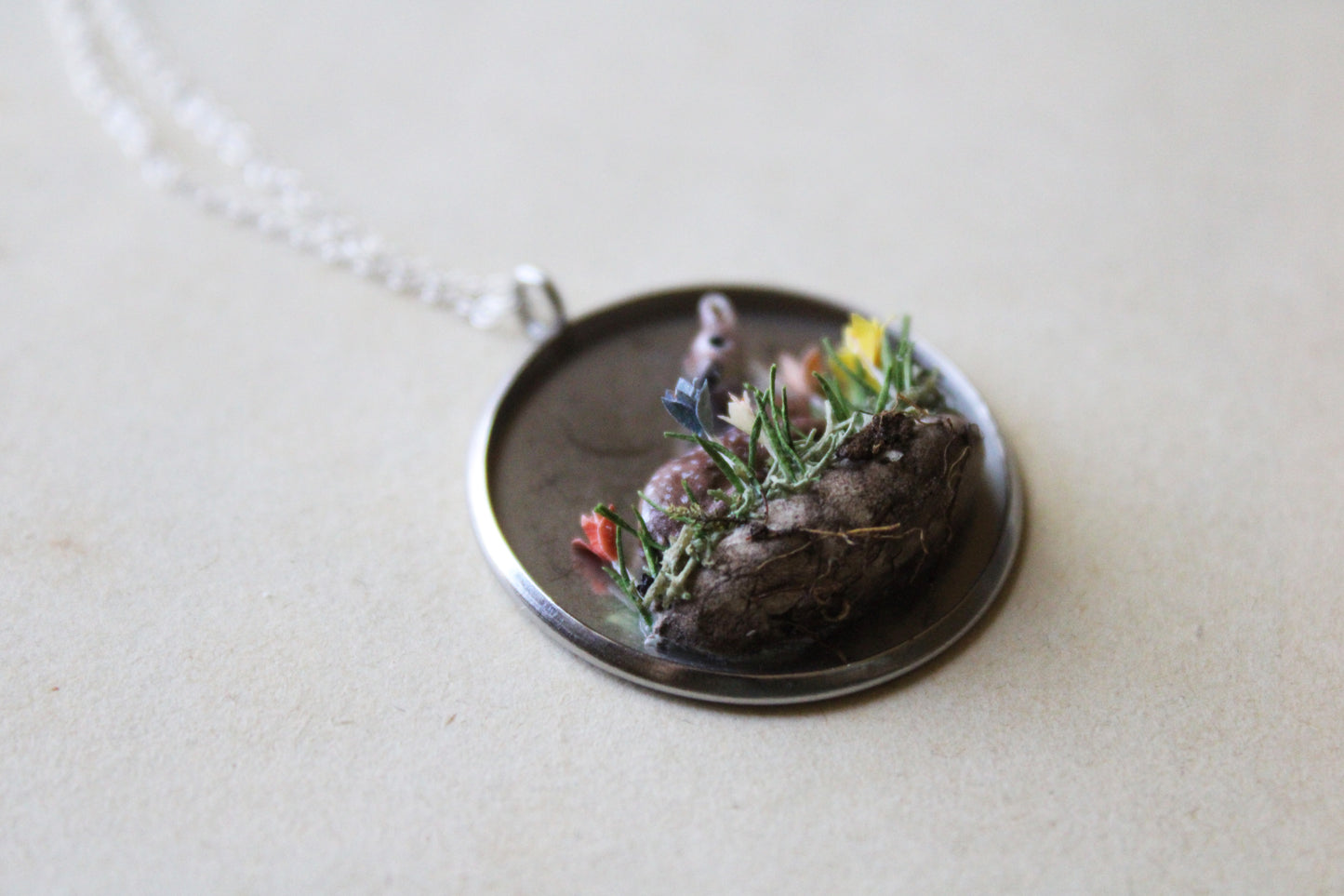 Fawn & Crocuses | Glass Globe Necklace
