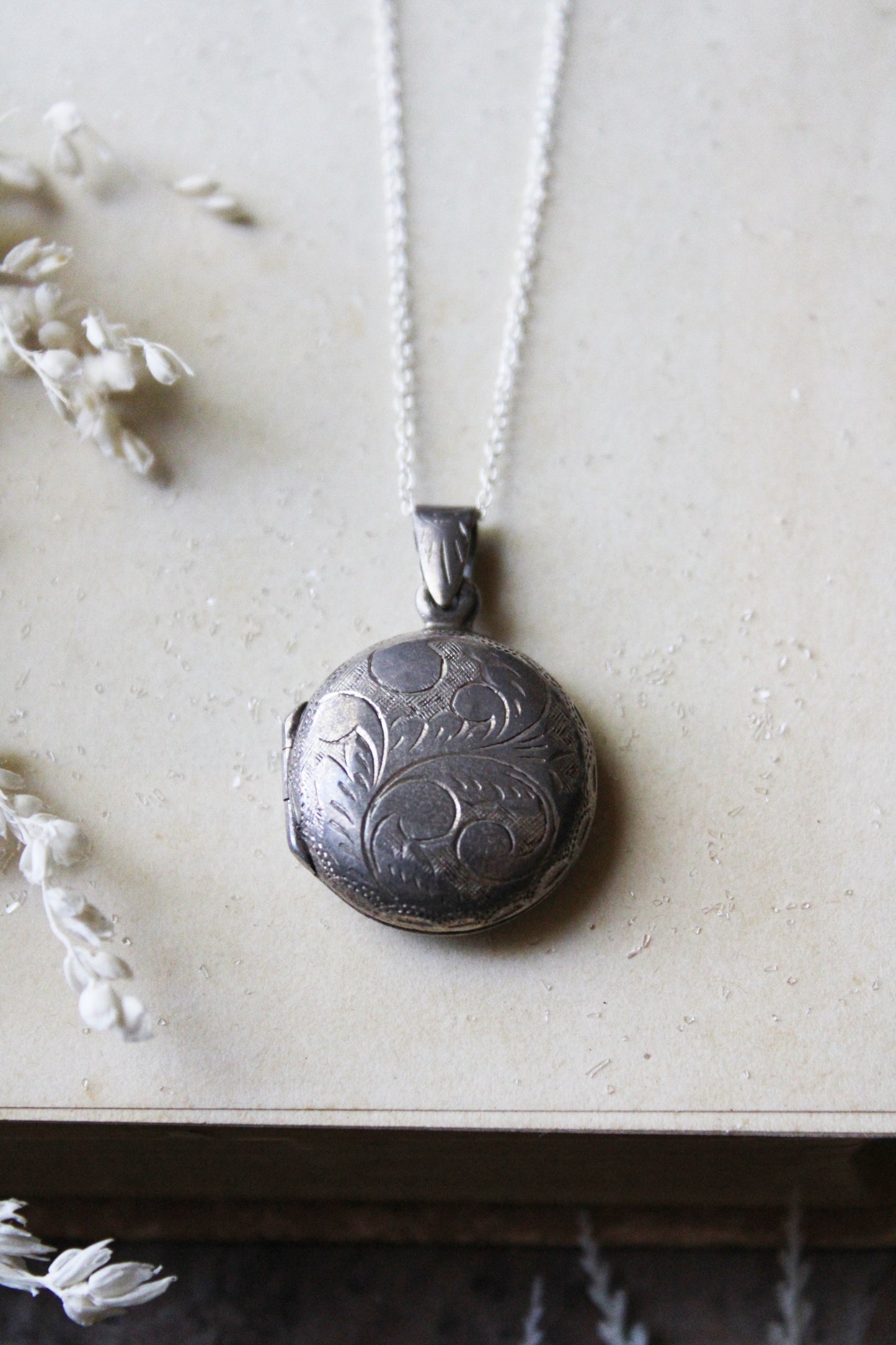Barn Owl & Snowdrops III | Vintage Locket