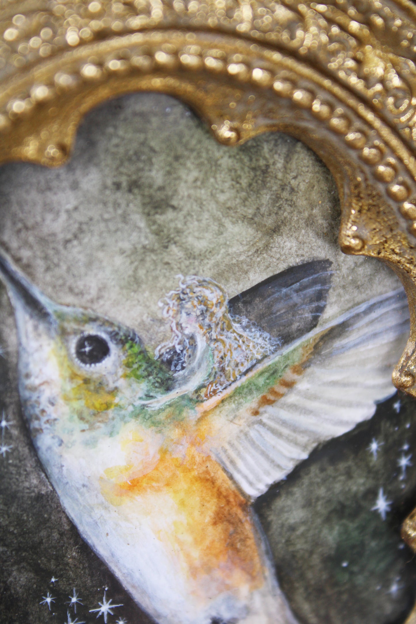 Hummingbird Night Faerie | Original Watercolor Painting