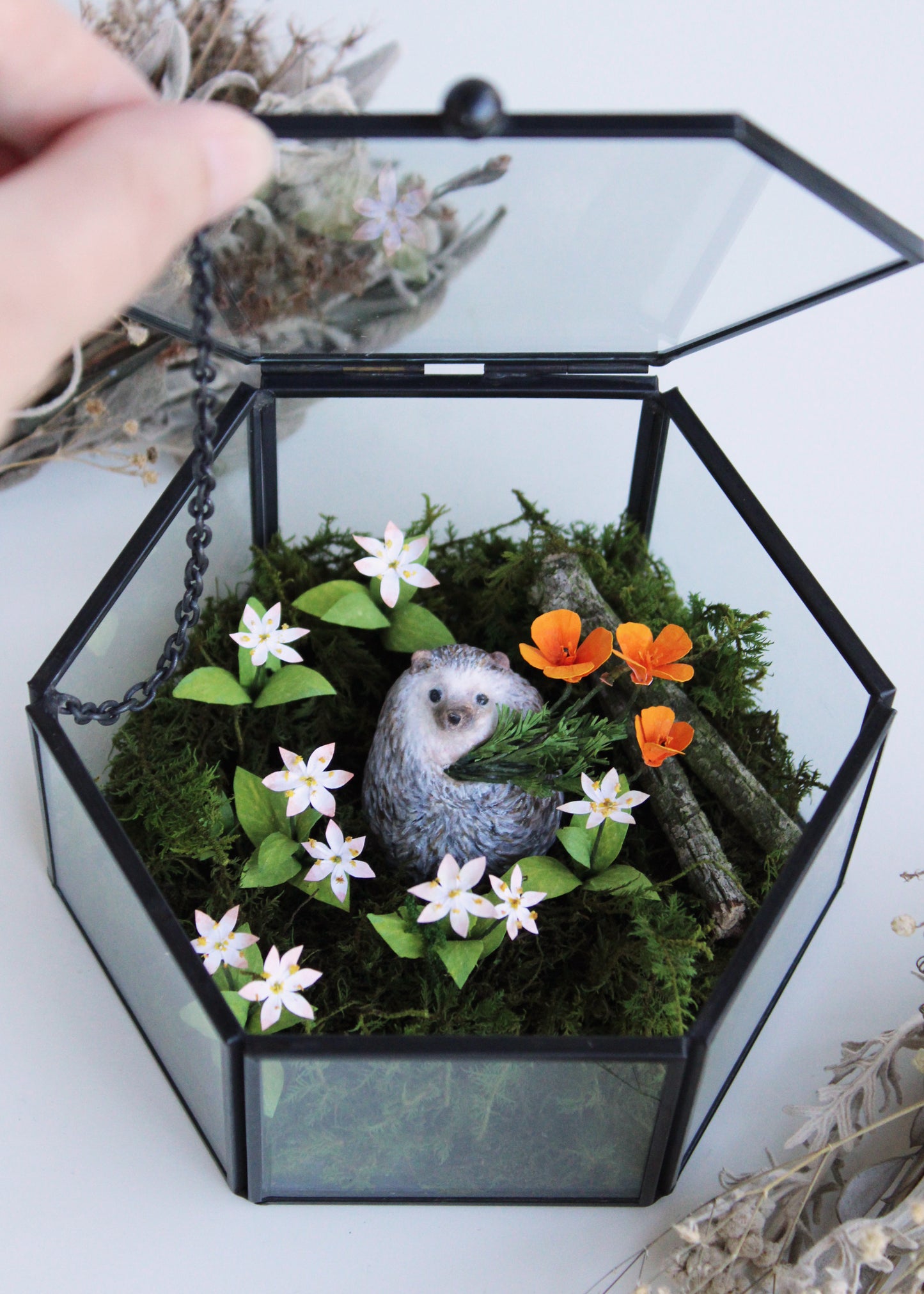 The Treasures of a Wildflower Meadow | Glass Shadowbox Sculpture