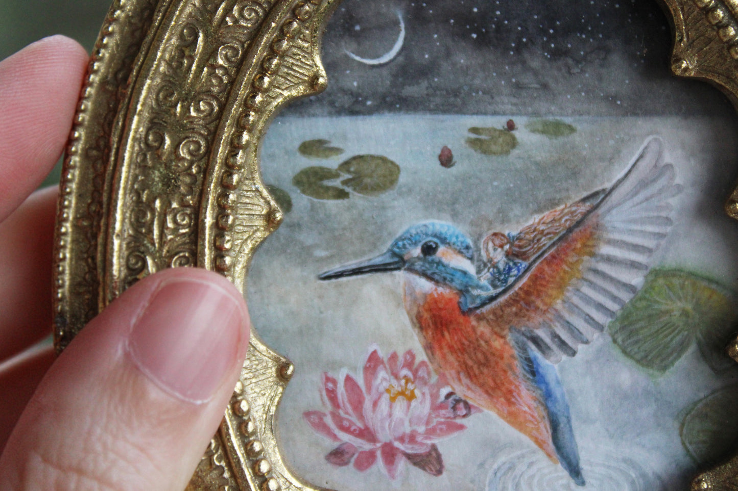 Kingfisher & Fae | Framed Original Painting
