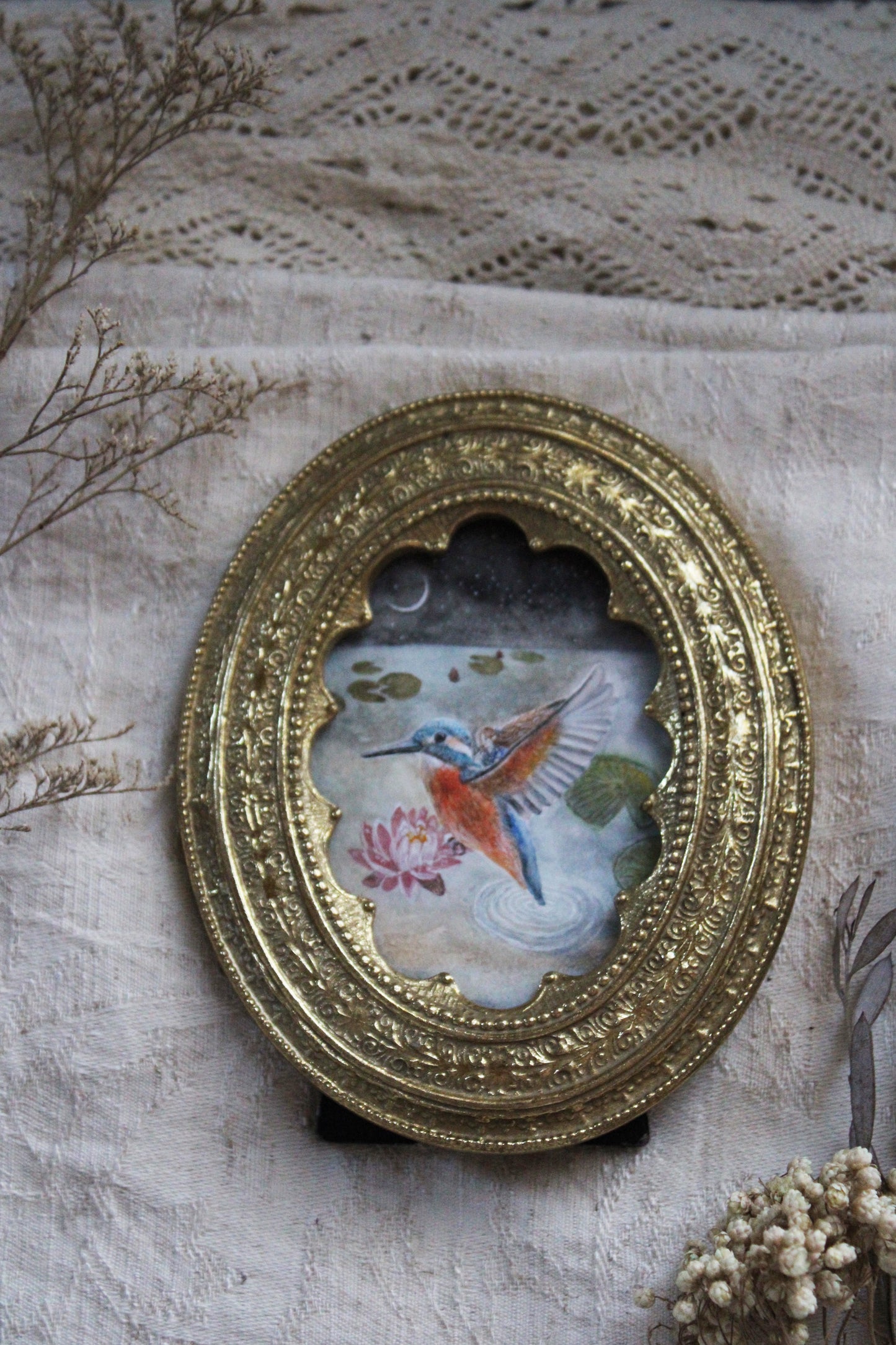 Kingfisher & Fae | Framed Original Painting
