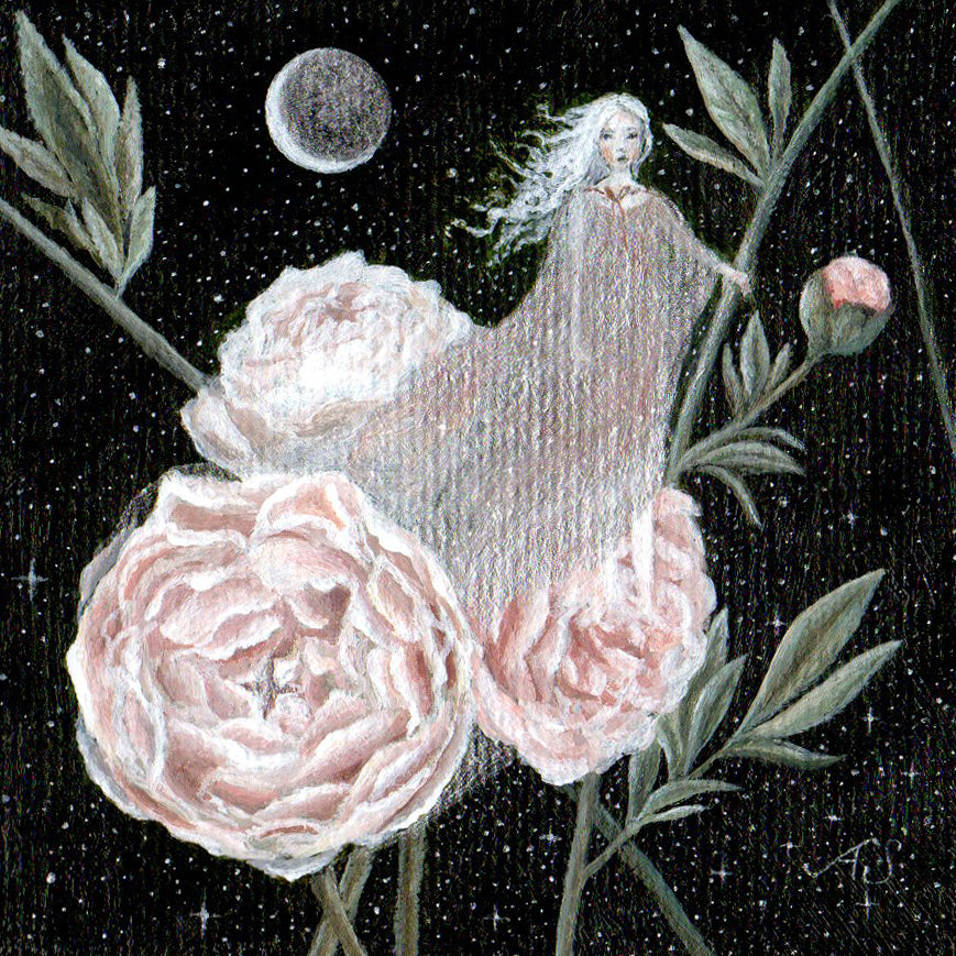 Peony Night Fairy | 5 x 5 Inch Giclée Print