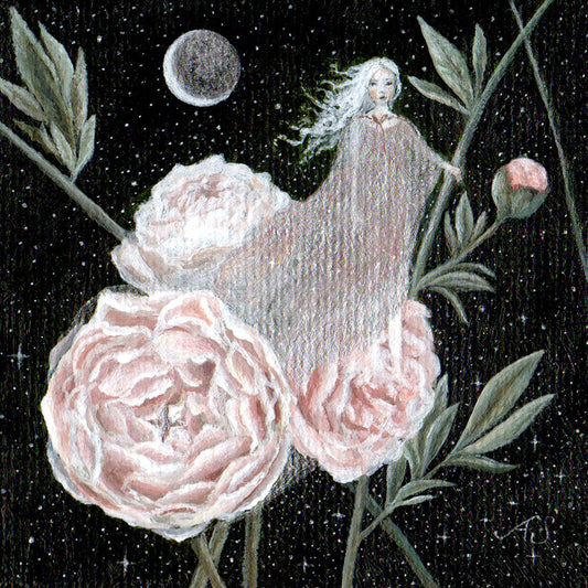 Peony Night Fairy | 5 x 5 Inch Giclée Print