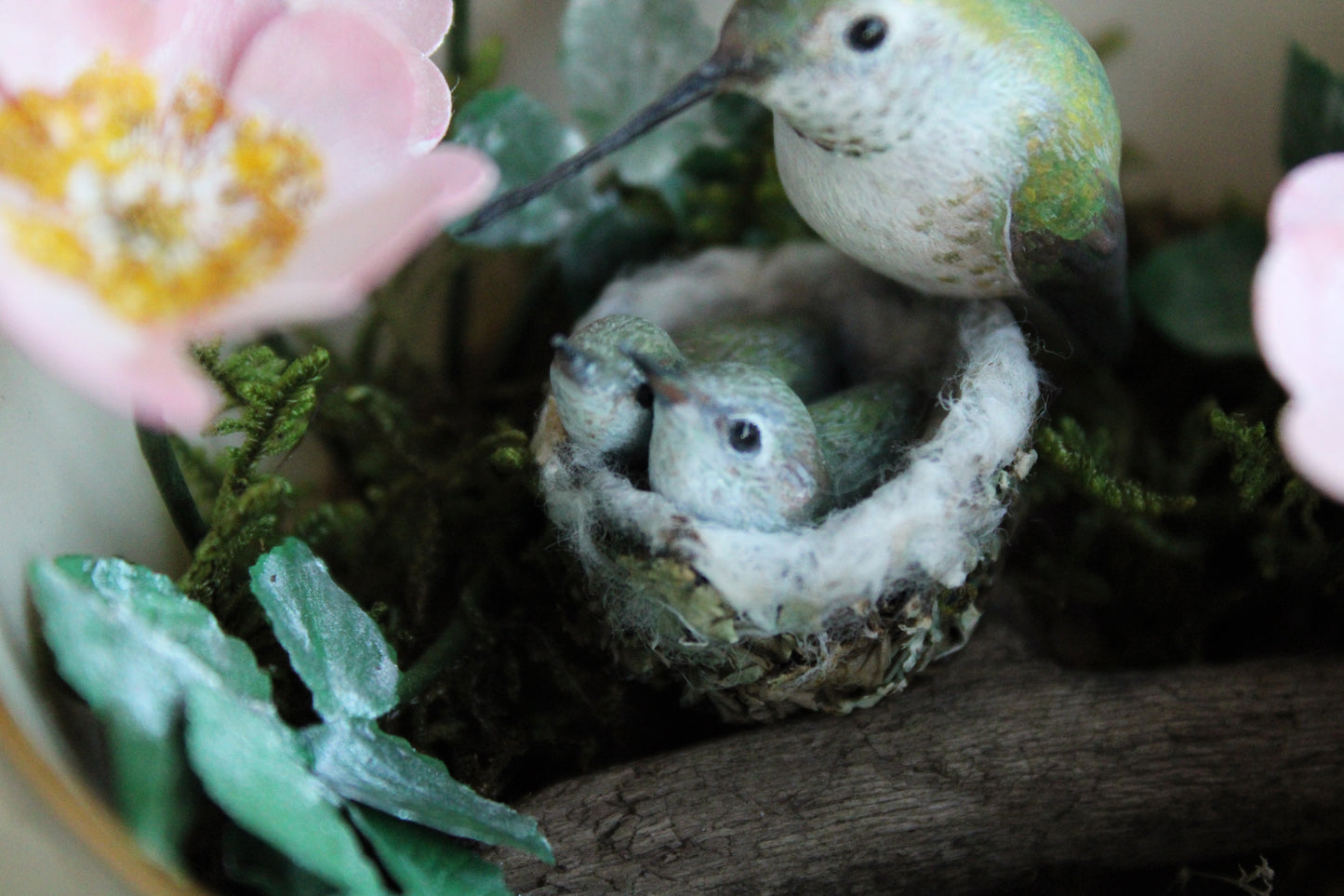 Roses & Hummingbirds | Teacup Sculpture