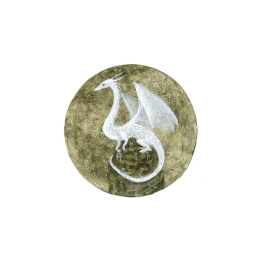 Runic Dragon | 4 x 4 Inch Giclée Print